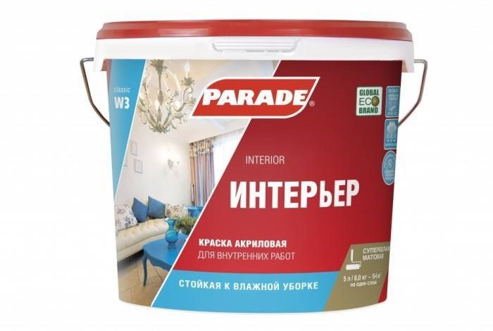 Интерьерная краска на базе акрила