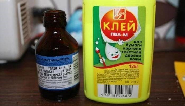 Клей ПВА и бура для игрушки