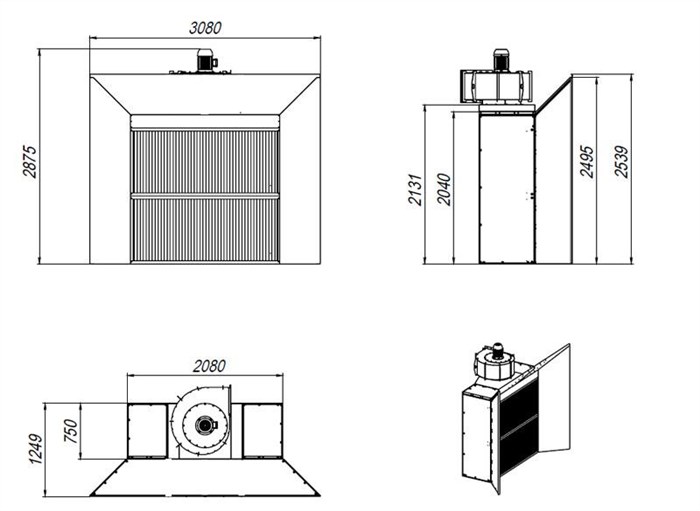 Размеры покрасочной камеры