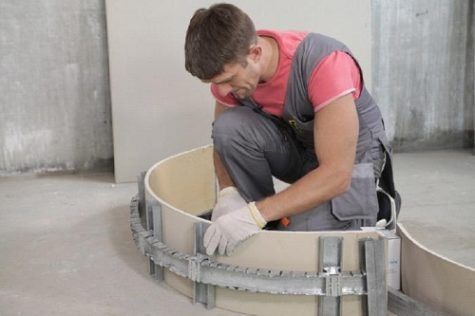 Каркас для потолка со скруглением углов из гипсокартона