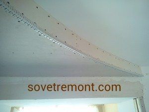 Каркас для потолка со скруглением углов из гипсокартона