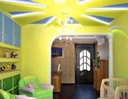 Освещение в гостиной с потолками из гипсокартона