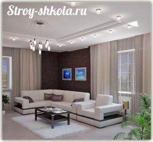 Потолки из гипсокартона фото для спальни двухуровневые с подсветкой