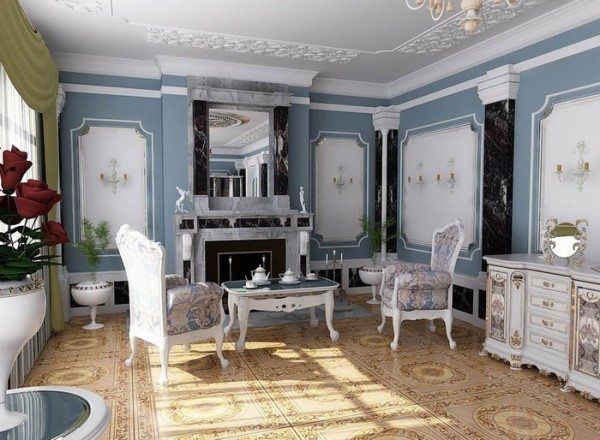 Ровные потолки из гипсокартона фото для гостиной стиле классика
