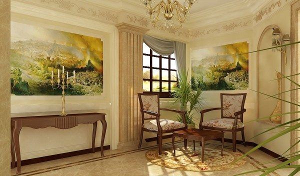 Ровные потолки из гипсокартона фото для гостиной стиле классика